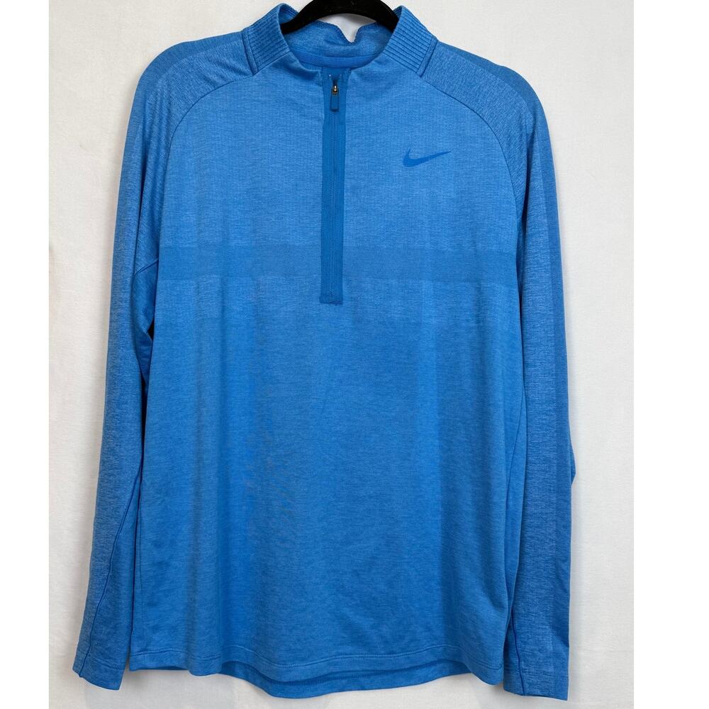 Nike Dri-Fit Half Zip Pullover Men's M Heather Blue Athletic